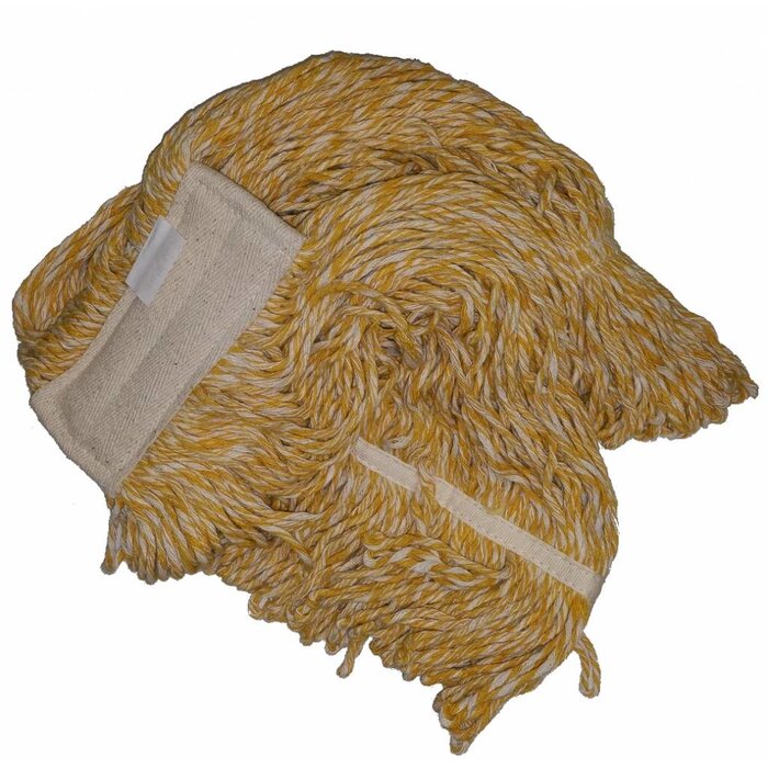 Eigen merk Strengenmop katoen geel/wit - 450 gram