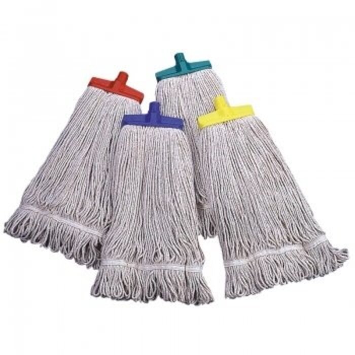 Eigen merk Midimop katoen rood/wit met band - 300gram