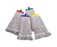 Eigen merk Midimop katoen groen/wit met band - 300gram