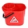 Minimop emmer kunststof met korf 14L - ROOD