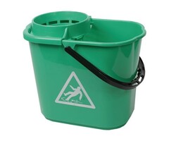 Eigen merk Minimop emmer kunststof met korf 14L - GROEN