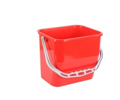 Eigen merk Materiaalwagenemmer rood - 6 liter