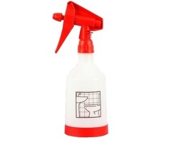 Eigen merk Sprayflacon 0,5 ltr. met pictogram SANITAIR ring rood