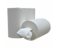 Eigen merk Poetsrollen Mini, kokerloos, 12 x 120M, 1-laags, cellulose, wit