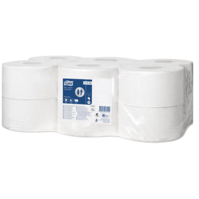 Tork Tork Mini Jumbo Toiletpapier 1-laags Wit T2 Advanced