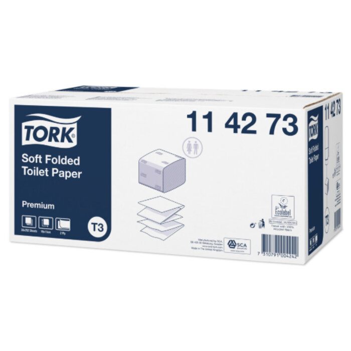 Tork Tork Zacht Gevouwen Toiletpapier 2-laags Wit T3 Premium