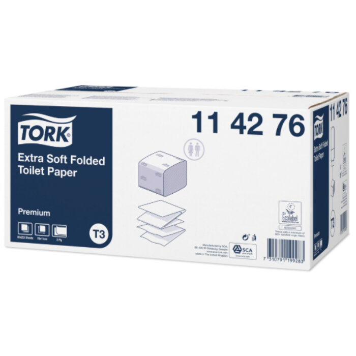 Tork Tork Extra Zacht Gevouwen Toiletpapier 2-laags Wit T3 Premium