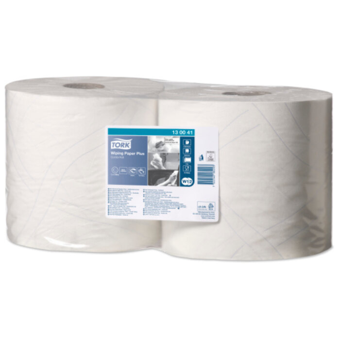 Tork Tork Wiping Plus Combi Rol Poetspapier 2-laags wit W1+W2
