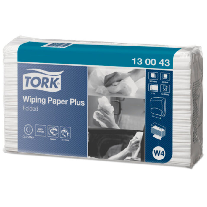 Tork Tork Wiping Plus Gevouwen Poetspapier 2-laags W4