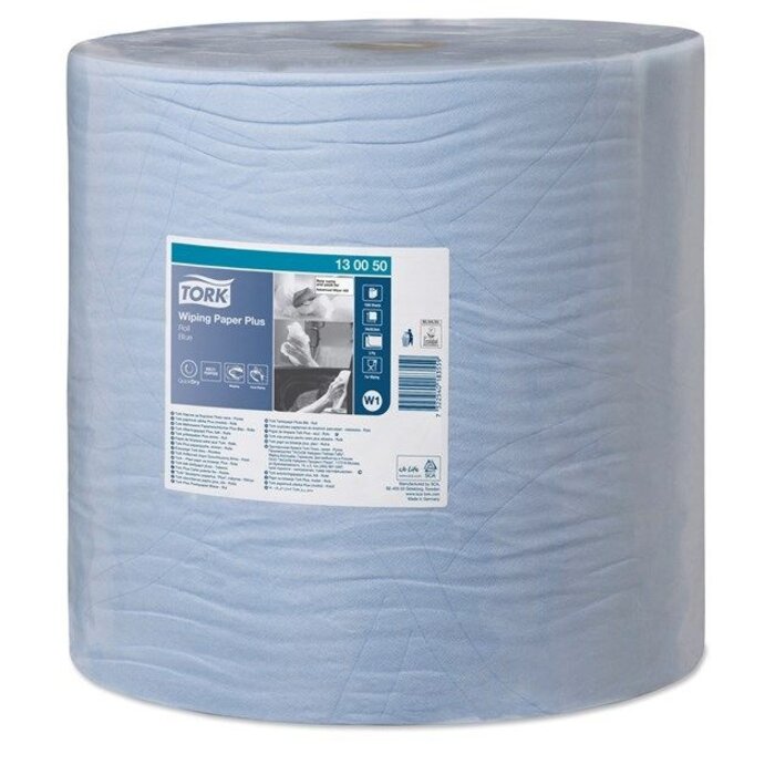 Tork Tork Wiping Plus Rol Poetspapier 2-laags Blauw W1