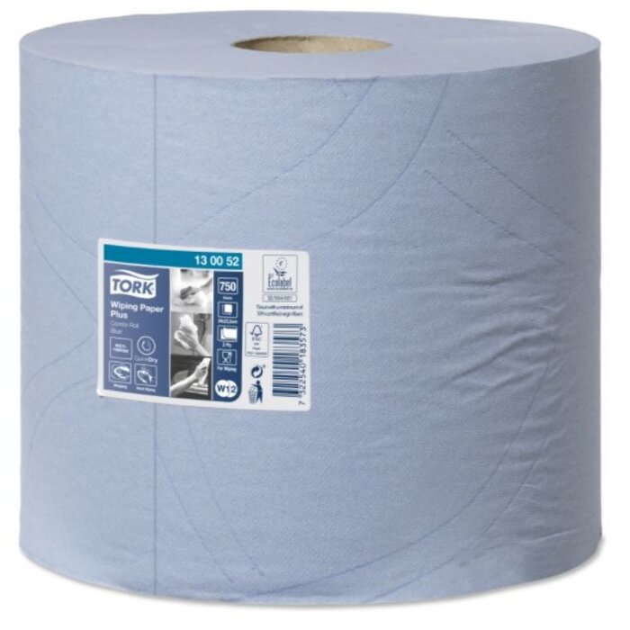 Tork Tork Wiping Plus Combi Rol Poetspapier 2-laags Blauw W1/W2