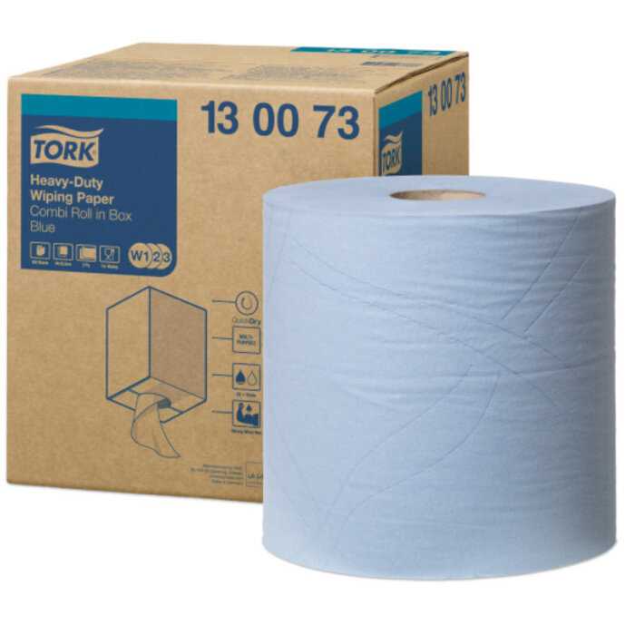 Tork Tork Heavy-Duty Combi Rol Poetspapier 2-laags Blauw W1/W2/W3