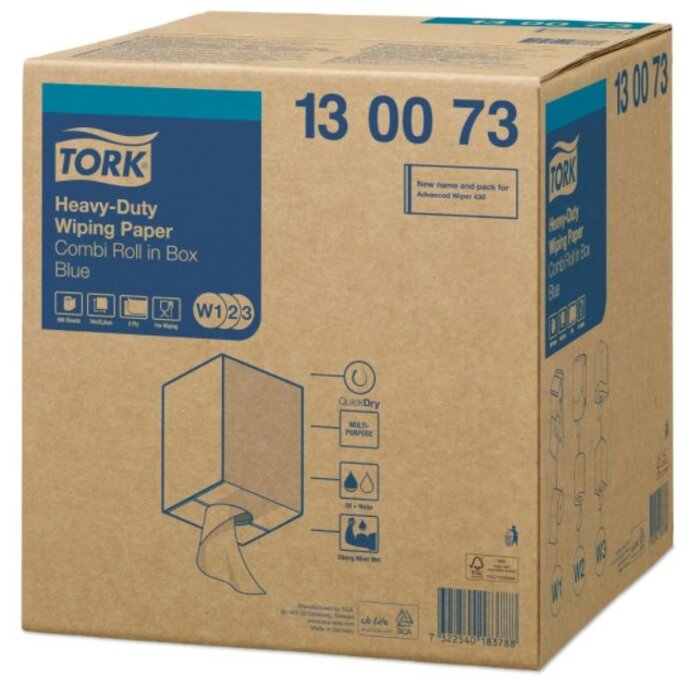 Tork Tork Heavy-Duty Combi Rol Poetspapier 2-laags Blauw W1/W2/W3