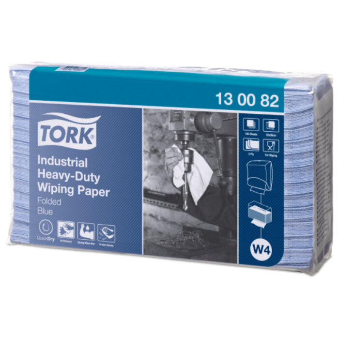 Tork Tork Industrial Heavy-Duty Gevouwen Poetspapier 3-laags Blauw W4