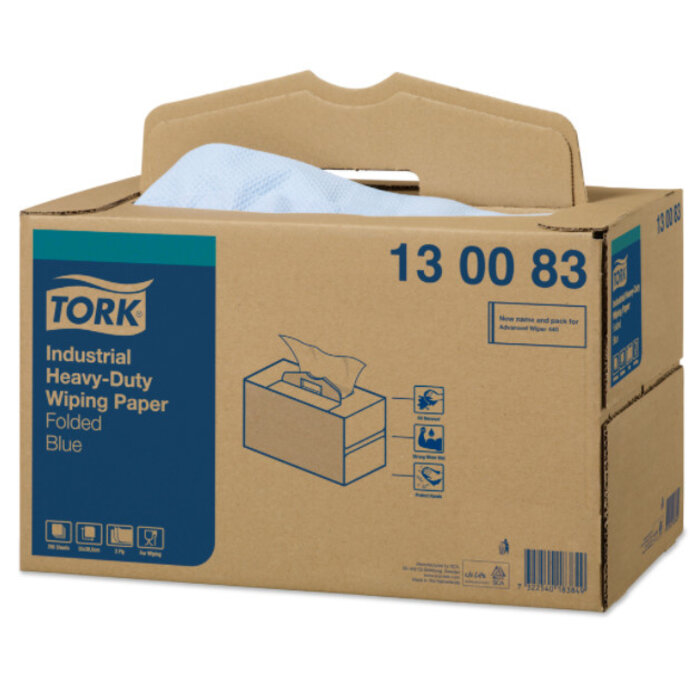 Tork Tork Industrial Heavy-Duty Poetspapier Handy Box 3-laags Blauw W7