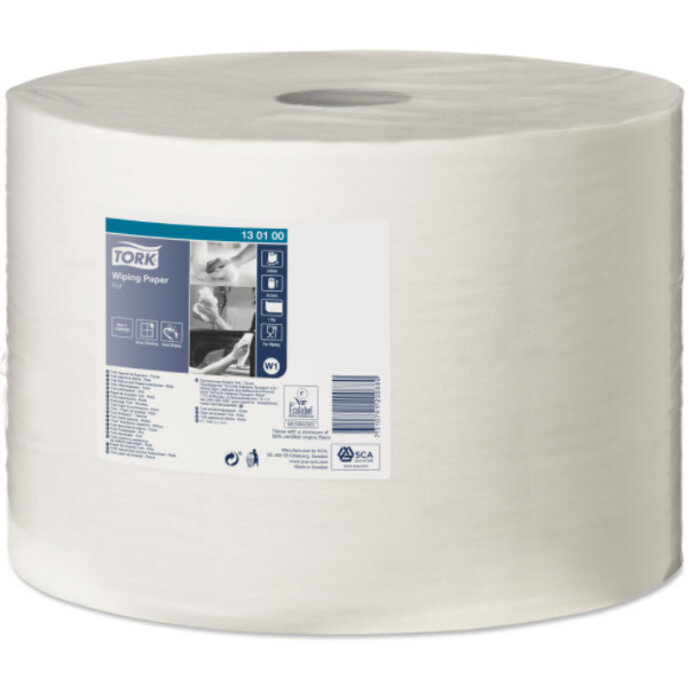 Tork Tork Wiping Rol Poetspapier 1-laags W1