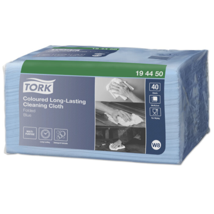 Tork Tork Long Lasting Gevouwen Reinigingsdoek Blauw W8