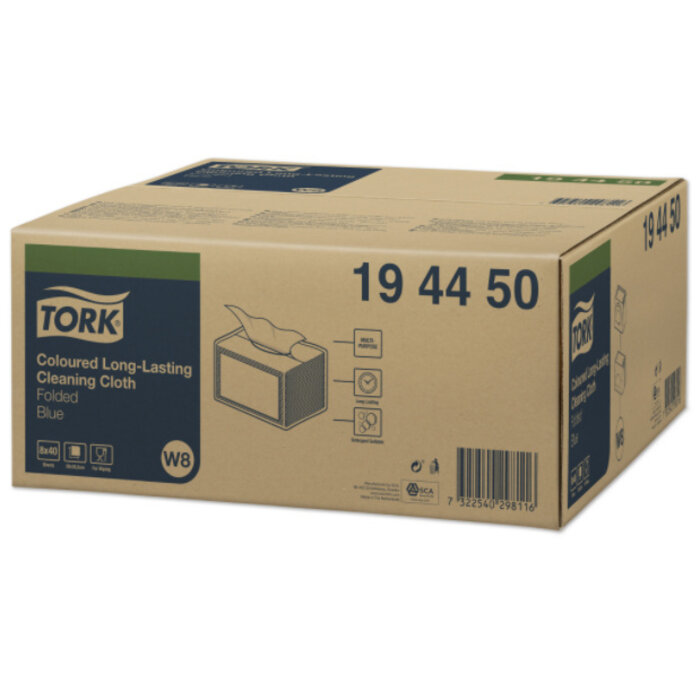 Tork Tork Long Lasting Gevouwen Reinigingsdoek Blauw W8