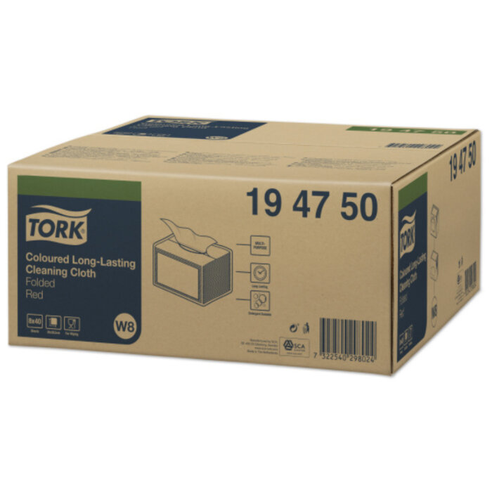 Tork Tork Long Lasting Gevouwen Reinigingsdoek Rood W8