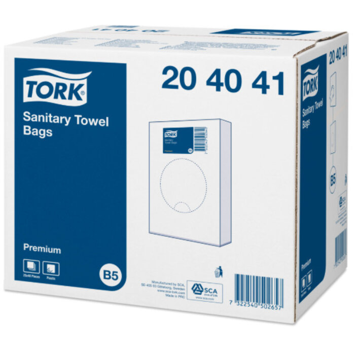 Tork 48x 25 Tork Hygiënezakjes Wit Plastic B5