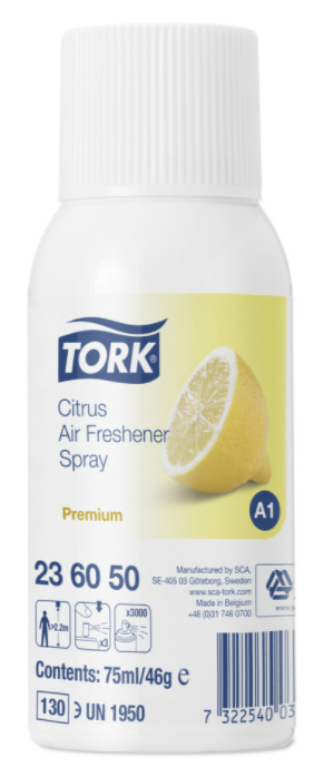 Tork 12x Tork Luchtverfrisser Spray met Citrusgeur A1 Premium