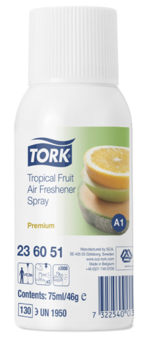 Tork 12x Tork Luchtverfrisser Spray met Tropical Fruitgeur A1 Premium