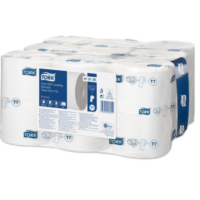 Tork Tork Extra Zacht Hulsloos Mid-size Toiletpapier 3-laags Wit T7 Premium