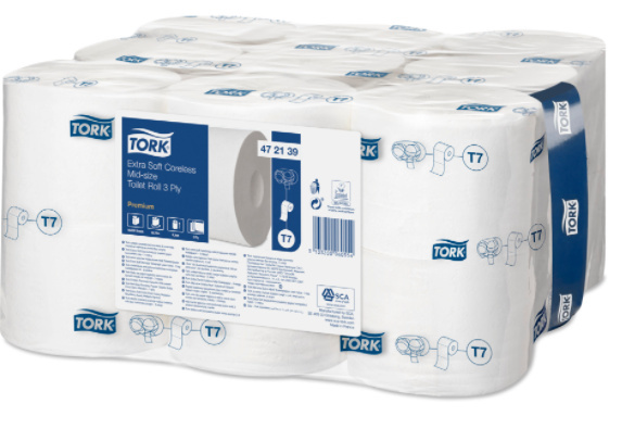 Tork Tork Extra Zacht Hulsloos Mid-size Toiletpapier 3-laags Wit T7 Premium