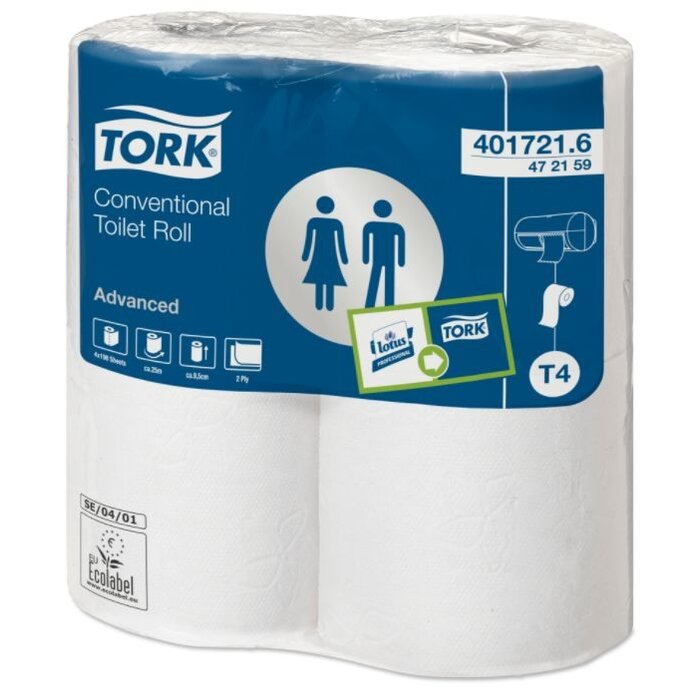 Tork Tork Traditioneel Toiletpapier 2-laags Wit 198 Vel T4 Advanced