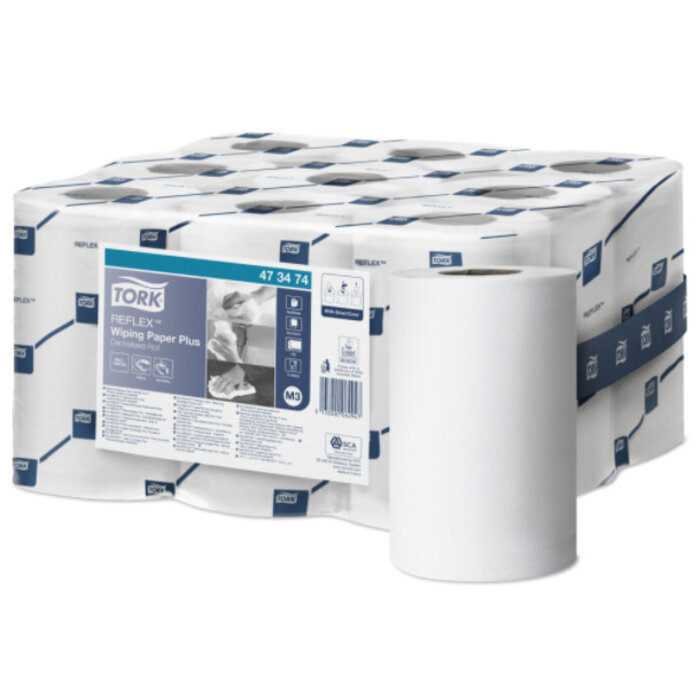 Tork Tork Reflex® Wiping Plus Mini Centerfeed Poetspapier 1-laags M3