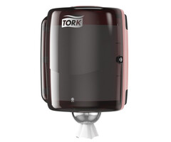 Tork Tork Combi Rol Poetspapier Dispenser Kunststof Zwart/Rood W2
