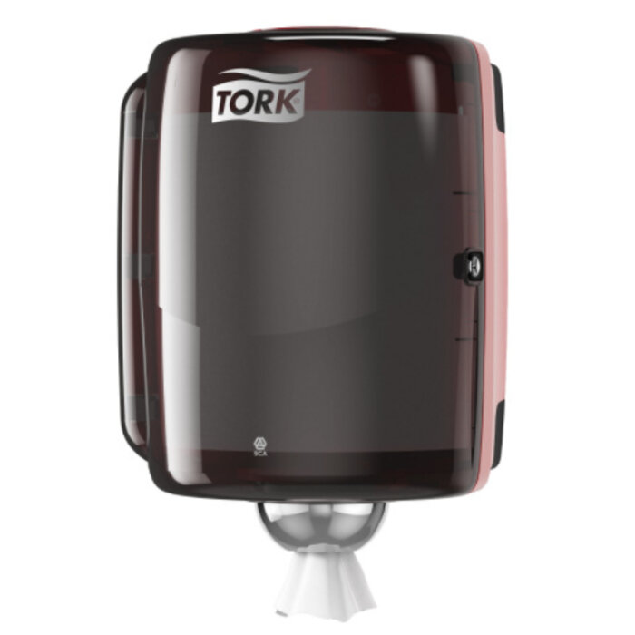 Tork Tork Combi Rol Poetspapier Dispenser Kunststof Zwart/Rood W2