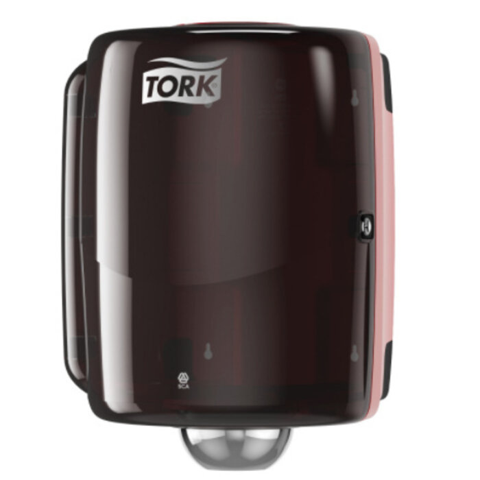 Tork Tork Combi Rol Poetspapier Dispenser Kunststof Zwart/Rood W2