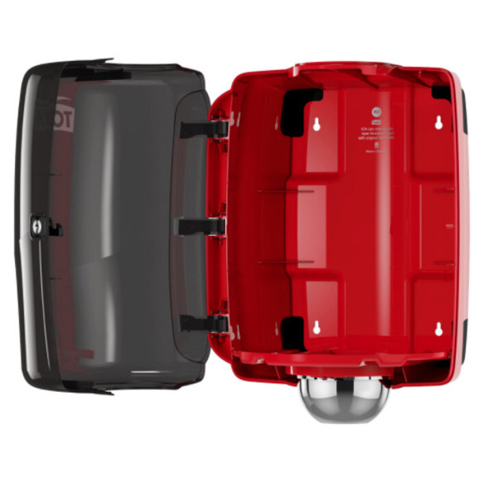 Tork Tork Combi Rol Poetspapier Dispenser Kunststof Zwart/Rood W2