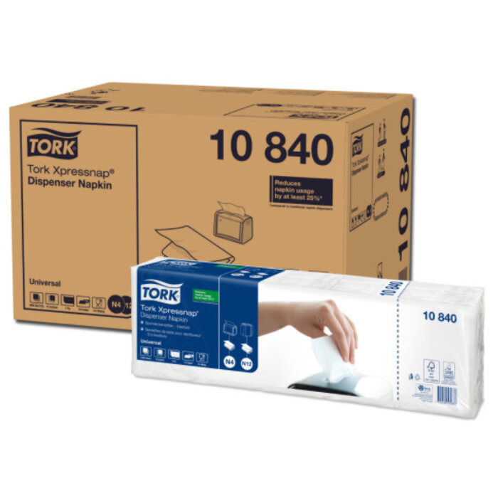 Tork Tork Xpressnap® dispenserservet 21,6x33cm 1-laags 1/4-vouw wit 5x225x8