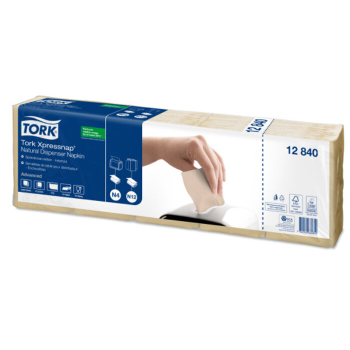Tork Tork Xpressnap® dispenserservet 21,6x33cm 1-laags 1/4-vouw Natural 5x225x8