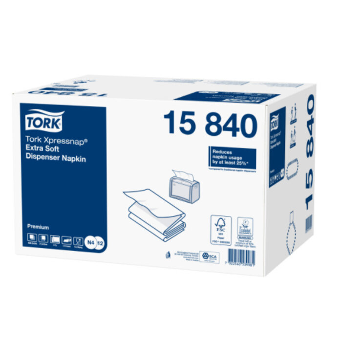 Tork Tork Xpressnap® dispenserservet 21,6x33cm 2-laags 1/4-vouw wit 5x100x8