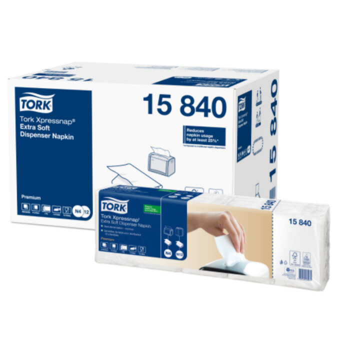 Tork Tork Xpressnap® dispenserservet 21,6x33cm 2-laags 1/4-vouw wit 5x100x8