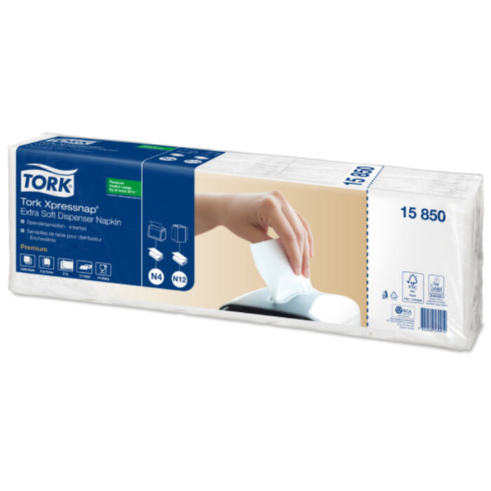 Tork Tork Xpressnap® dispenserservet 21,6x16,5cm 2-laags 1/2-vouw wit 5x200x8