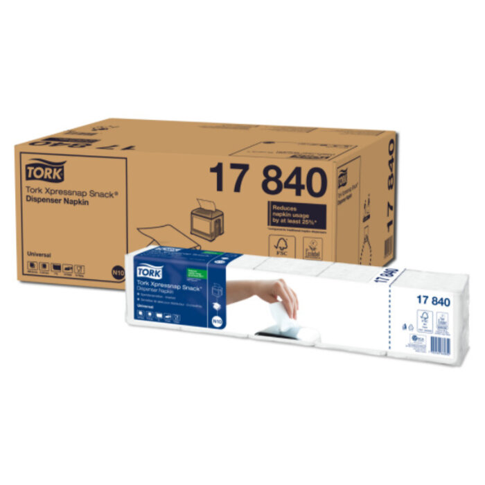 Tork Tork Xpressnap Snack® dispenserservet 21,6x21,6cm 1-laags 1/4-vouw wit 5x225x8