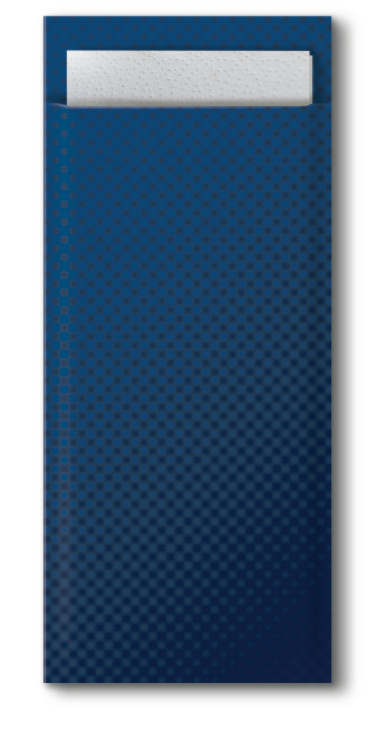 Tork Tork bestekzakje midnight blue met 2-laags servet wit 5x100
