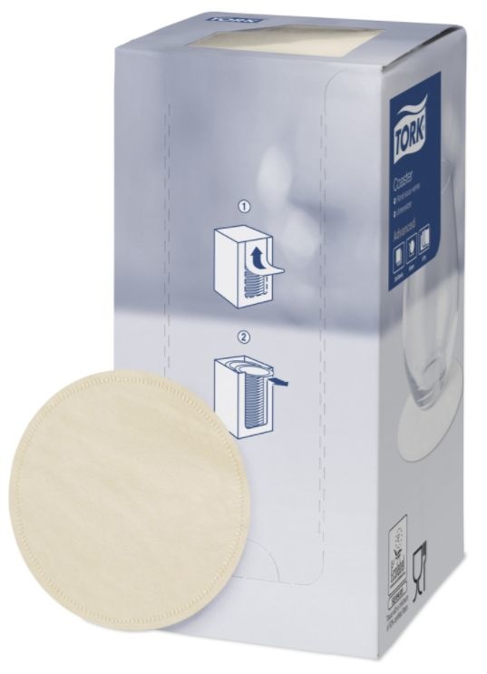 Tork Tork onderzetter 8-laags Ø9cm cream 12x250