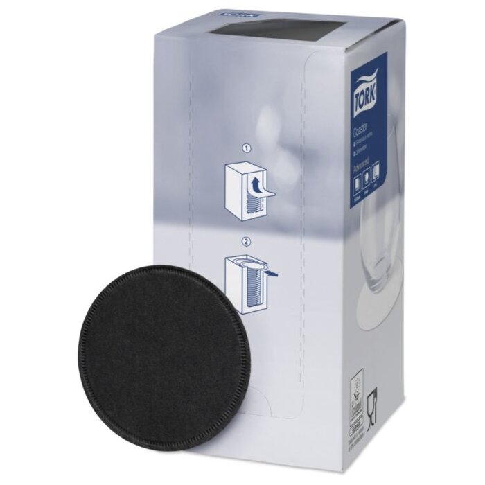 Tork Tork onderzetter 8-laags Ø9cm rond zwart 12x250