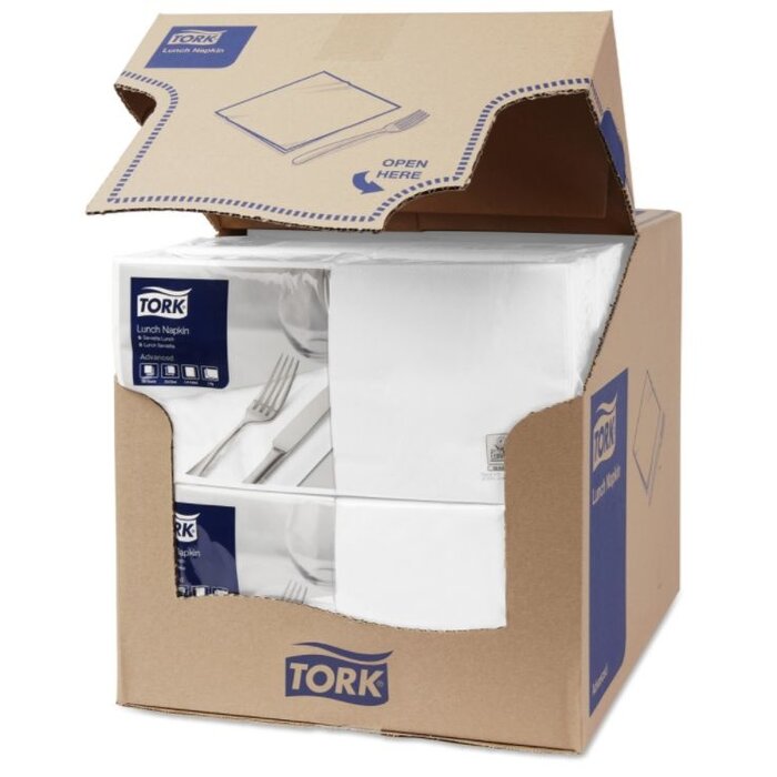 Tork Tork tissue servet 33x33cm 2-laags 1/4-vouw wit 10x200