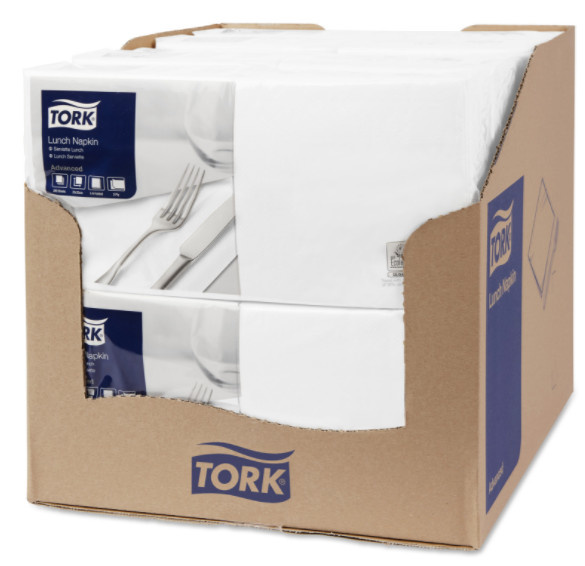 Tork Tork tissue servet 33x33cm 2-laags 1/4-vouw wit 10x200