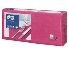 Tork Tork tissue servet 33x33cm 2-laags 1/4-vouw fuchsia 10x200