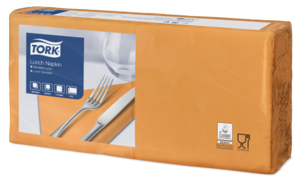 Tork Tork tissue servet 33x33cm 2-laags 1/4-vouw orange 10x200