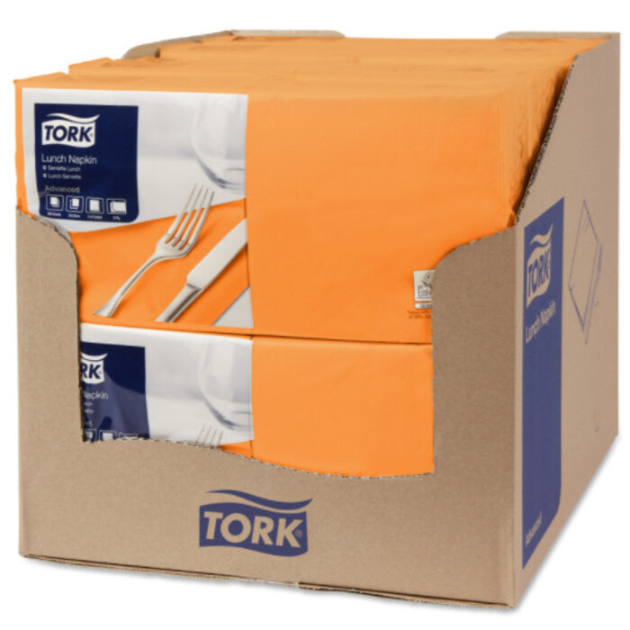 Tork Tork tissue servet 33x33cm 2-laags 1/4-vouw orange 10x200
