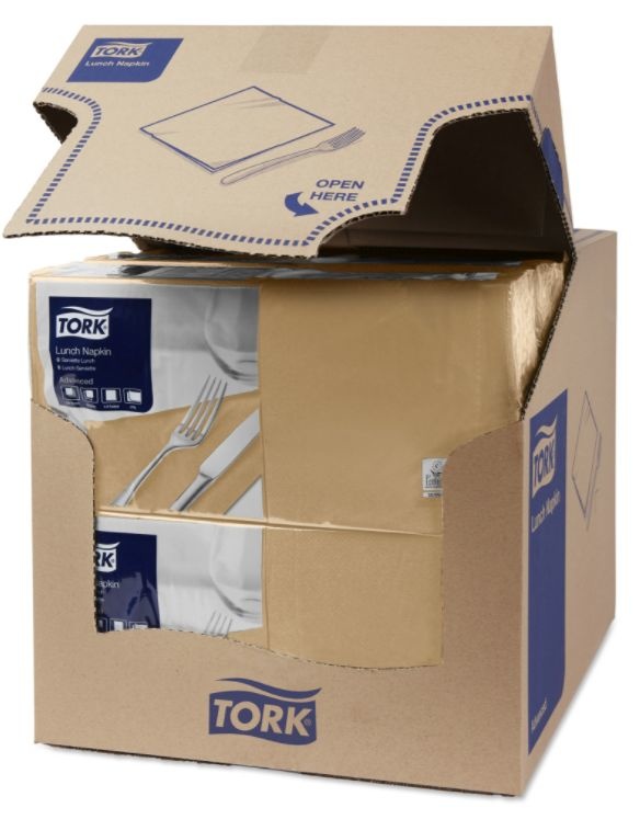 Tork Tork tissue servet 33x33cm 2-laags 1/4-vouw biscuit 10x200