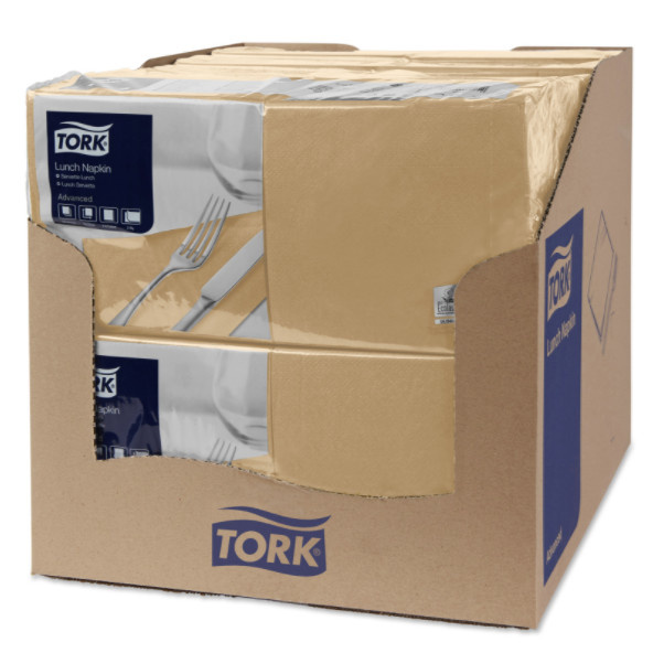 Tork Tork tissue servet 33x33cm 2-laags 1/4-vouw biscuit 10x200